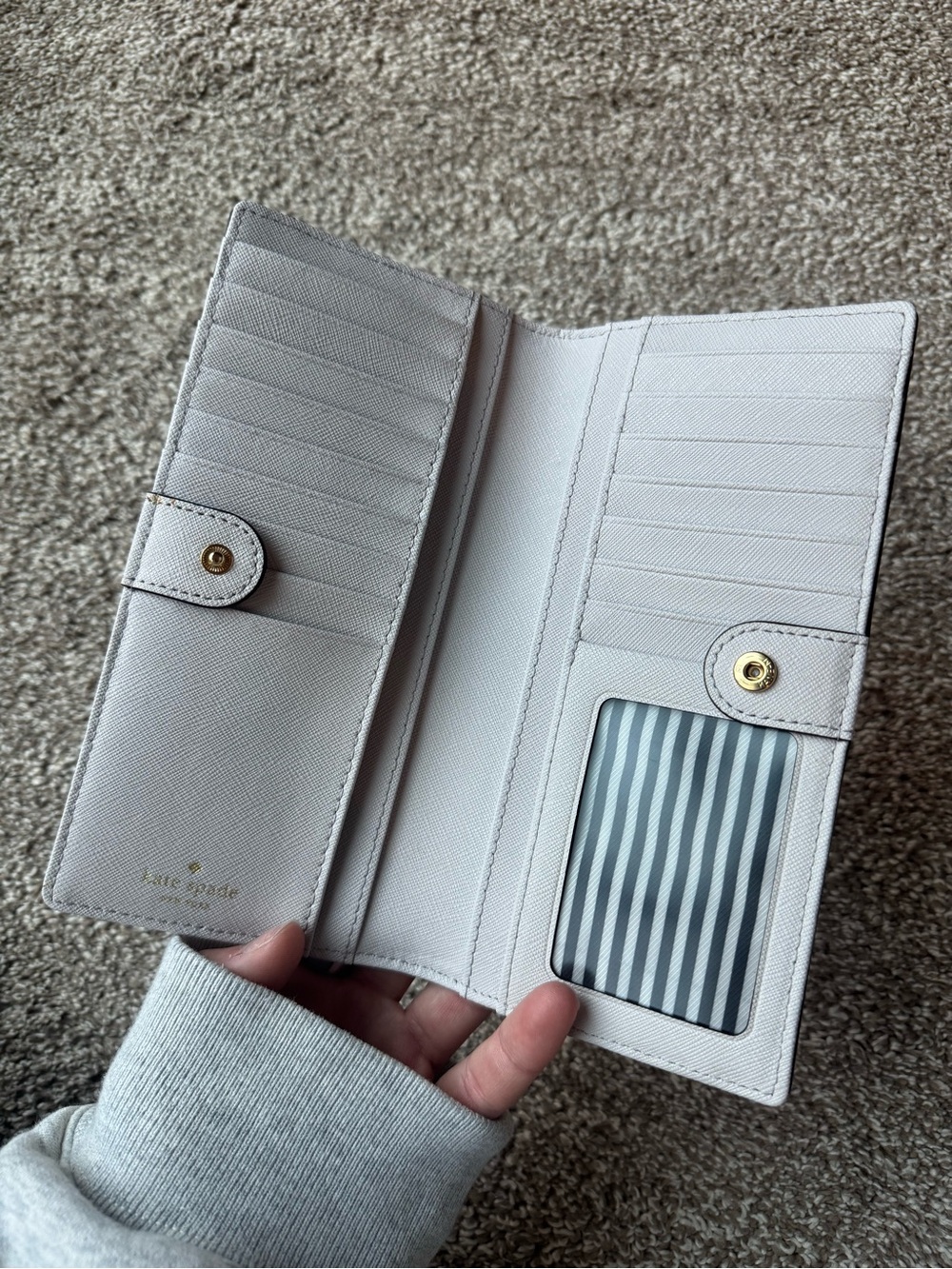 kate spade Two-Tone Gray & Cream Saffiano Continental Wallet - Picture 3 of 3